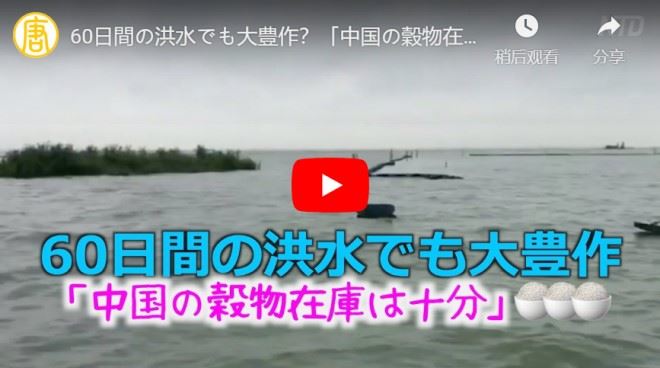 60日間の洪水でも大豊作？「中国の穀物在庫は十分」