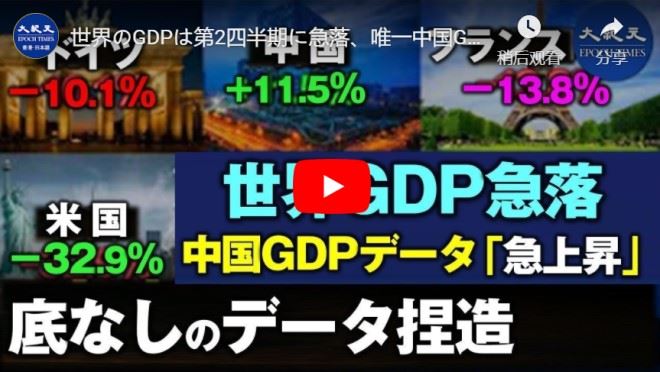 世界のGDPは第2四半期に急落、唯一中国GDPが「急上昇」｜非論理的な中共のデータ捏造