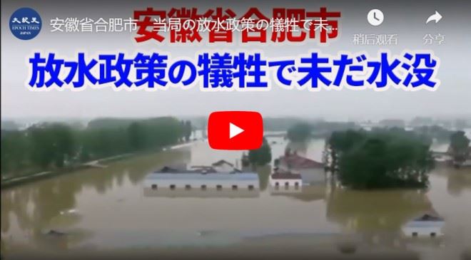 安徽省合肥市　当局の放水政策の犠牲で未だ水没【動画】