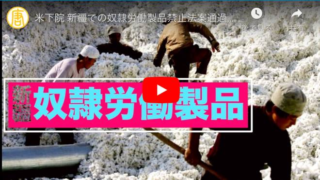 米下院 新疆での奴隷労働製品禁止法案通過| 収容所 | 強制労働