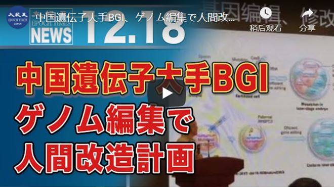 中国遺伝子大手BGI、ゲノム編集で人間改造計【動画】