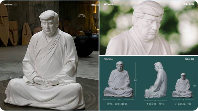 トランプ氏の坐像、中国ネット通販で話題　キャッチコピー「御社を再び偉大に」